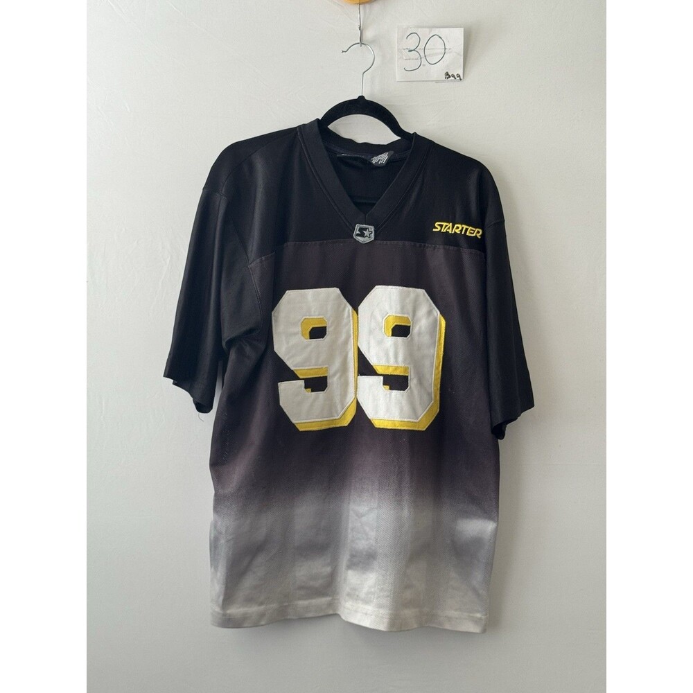 Starter 99 Football Jersey Black Gray Fade Mesh Y2K Adult Large Stitched L